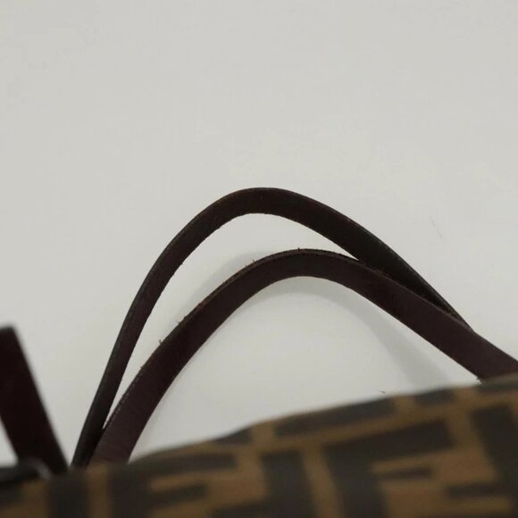 FENDI Zucca Canvas Hand Bag Black Brown Auth ep8782 - Picture 8 of 16